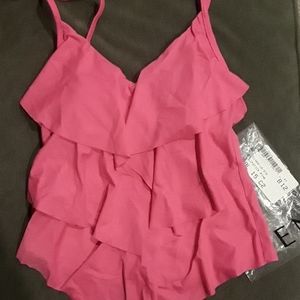Tiered ruffle tankini top